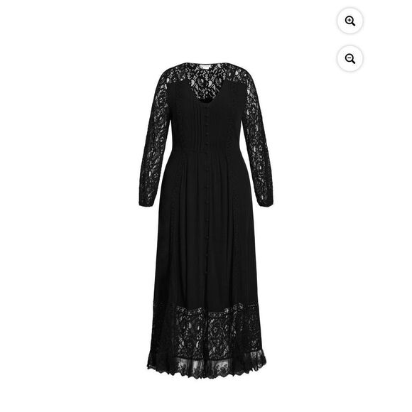 Avenue city chic fallen angel black boho vampy maxi dress 18/M 2xl xxl - Picture 3 of 12